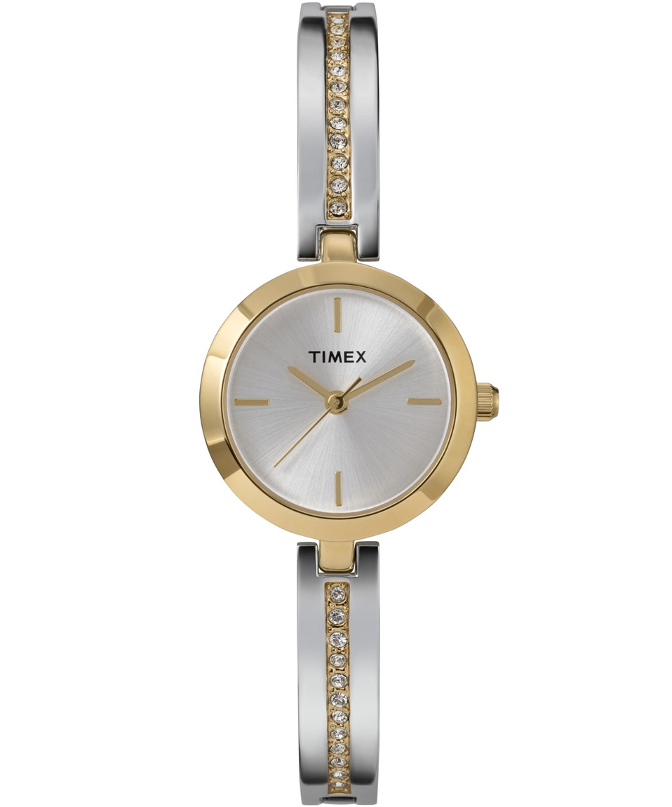 Timex レディース Main Street 25 粍 ウオッチ ツートーン アロイブレスレット シルバートーンダイアル ゴールドトーンケース TW2W96200 ゴールド