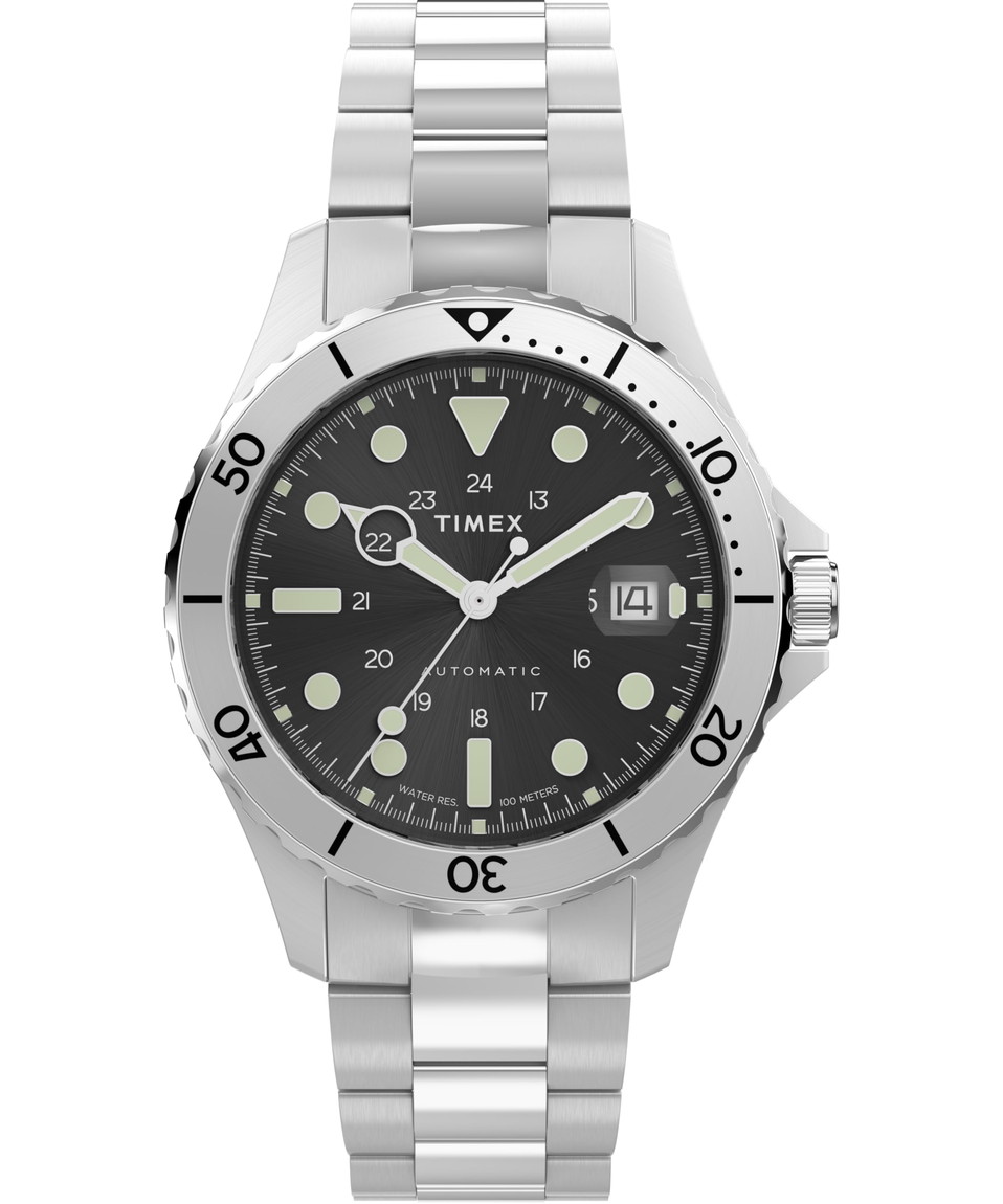 Timex メンズ Trend 41 粍 ウオッチ ステンレス鋼スチール写真 腕輪 黒いこと文字盤 ステンレススチールケース TW2Y15300