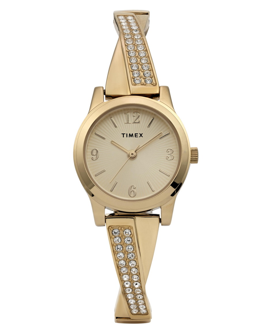 Timex レディース Main Street 25 粍 ウオッチ ゴールド音の高低 ステンレス鋼スチール写真 エクスパンションバンド ゴールドトーンダイアル ゴールドトーンケース TW2Y39300
