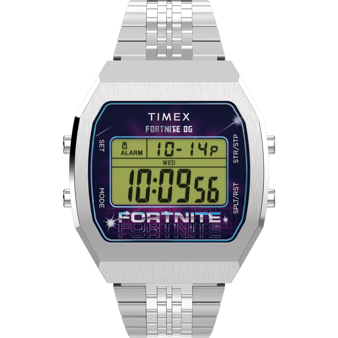 Timex メンズ Fortnite T80 36粍 ウオッチ ステンレス鋼スチール写真 腕輪 デジタル文字盤 ステンレススチールケース