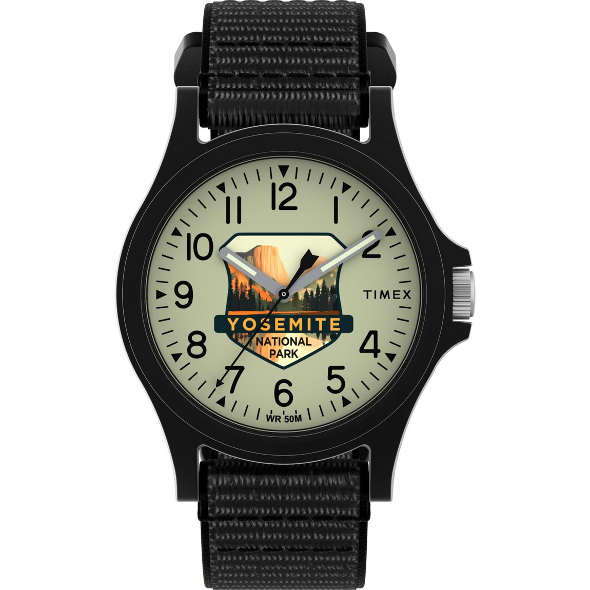 Timex ユニ一発やる Yosemite National Park 40粍 ウオッチ 黒いこと Fastwrap 緑であること文字盤 黒いこと容れもの