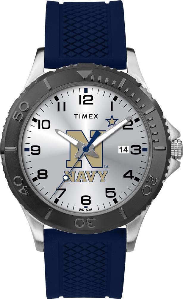 Timex Tribute メンズ Collegiate Gamer 42mm 腕時計 Navy Midshipmen ネイビー シリコンストラップ｜Basqueバスク