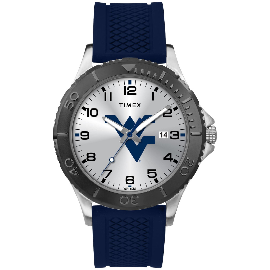 Timex Tribute メンズ Collegiate Gamer 42粍 ウオッチ West Virginia Mountaineers 米国海軍 シリコンストラップ