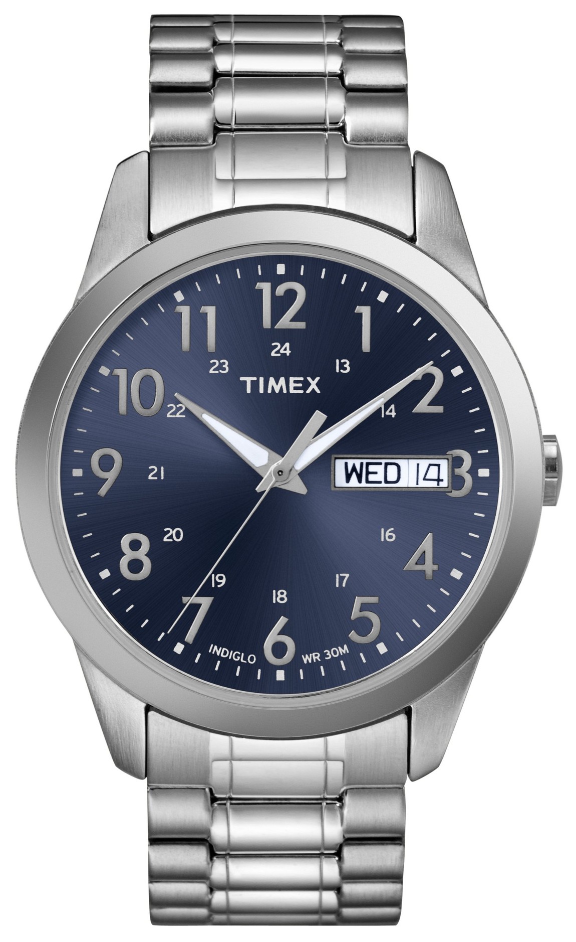 タイメックス South Street Sport メンズ シルバーケース ブルー文字盤 ステンレス伸縮バンド 36mm|Basqueバスク