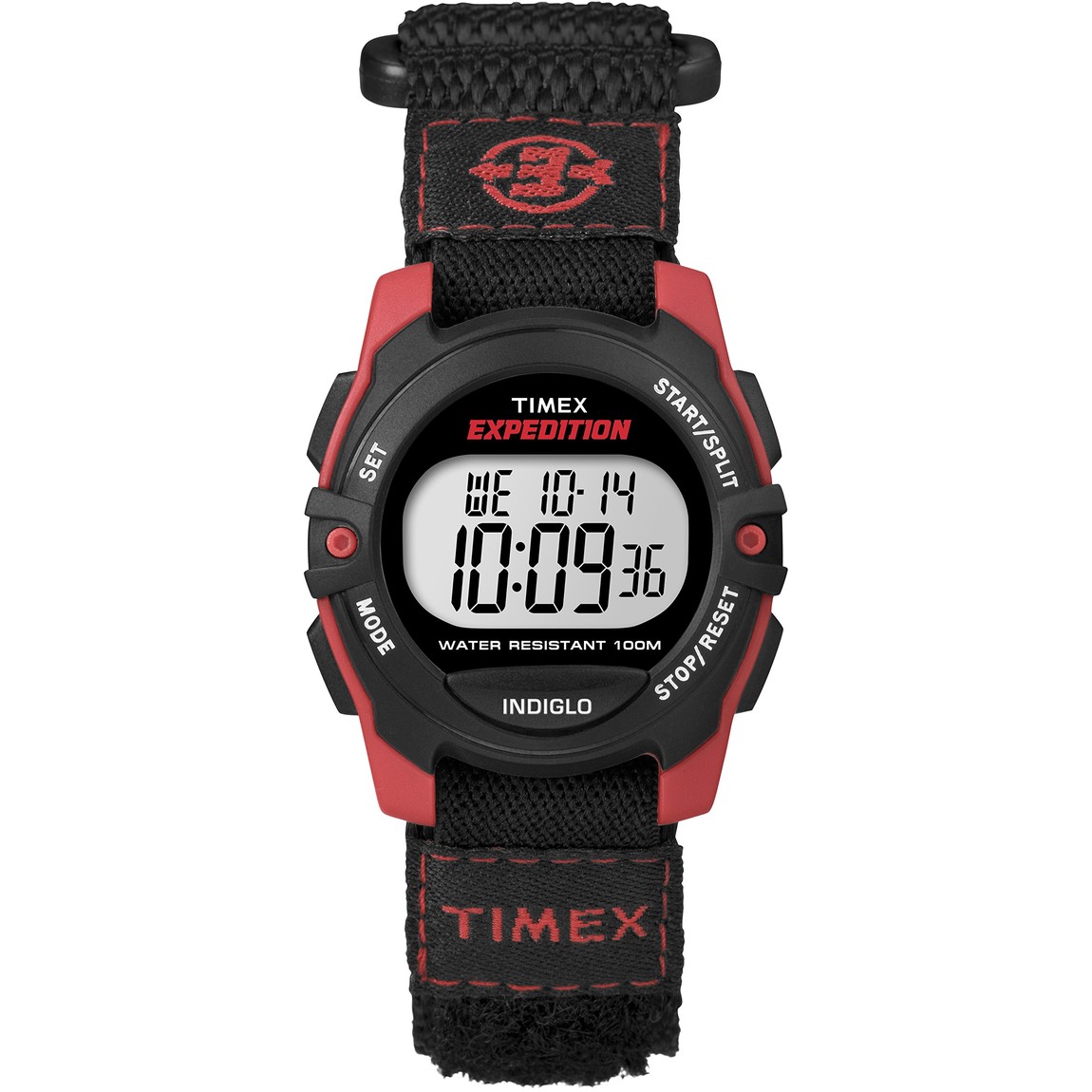 タイメックス Expedition メンズ レディース デジタル 33mm ブラック レッド ナイロン ベルクロ｜Basqueバスク