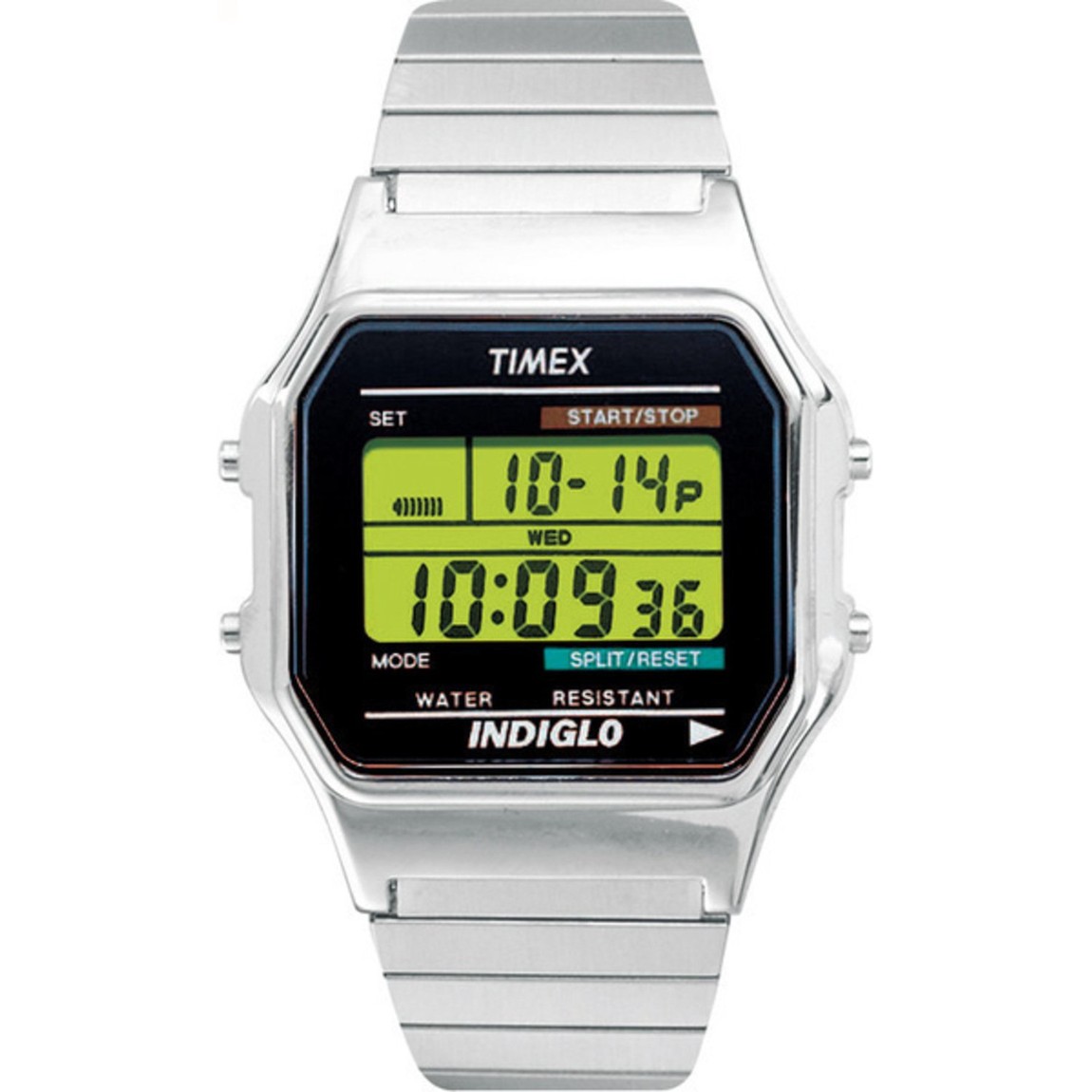 タイメックス Classic Digital メンズ デジタル シルバー 伸縮ステンレスバンド 34mm｜Basqueバスク