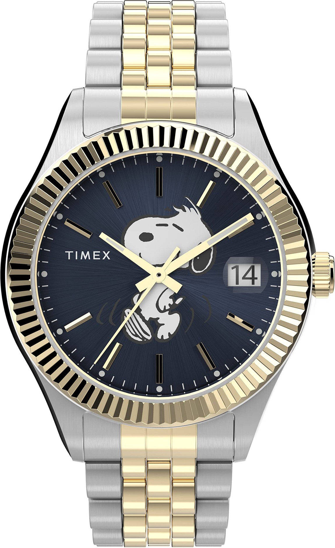 タイメックス Peanuts x Waterbury Legacy レディース ピーナッツ コラボ ブルー文字盤 コンビカラー ステンレス 34mm|Basqueバスク