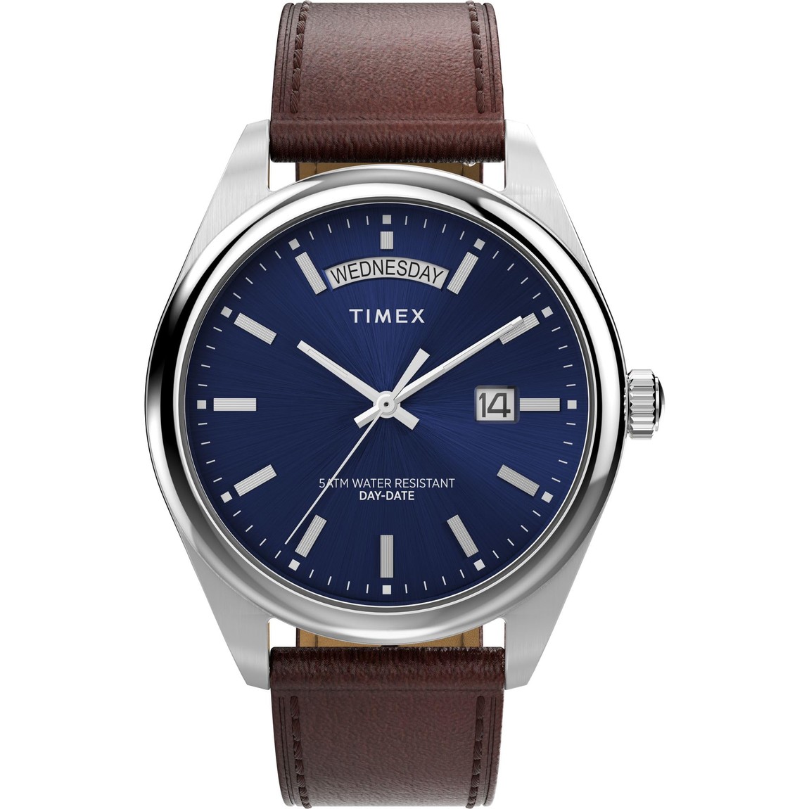 タイメックス Legacy メンズ ブルー文字盤 ブラウンレザーストラップ ステンレススチール 41mm｜Basqueバスク