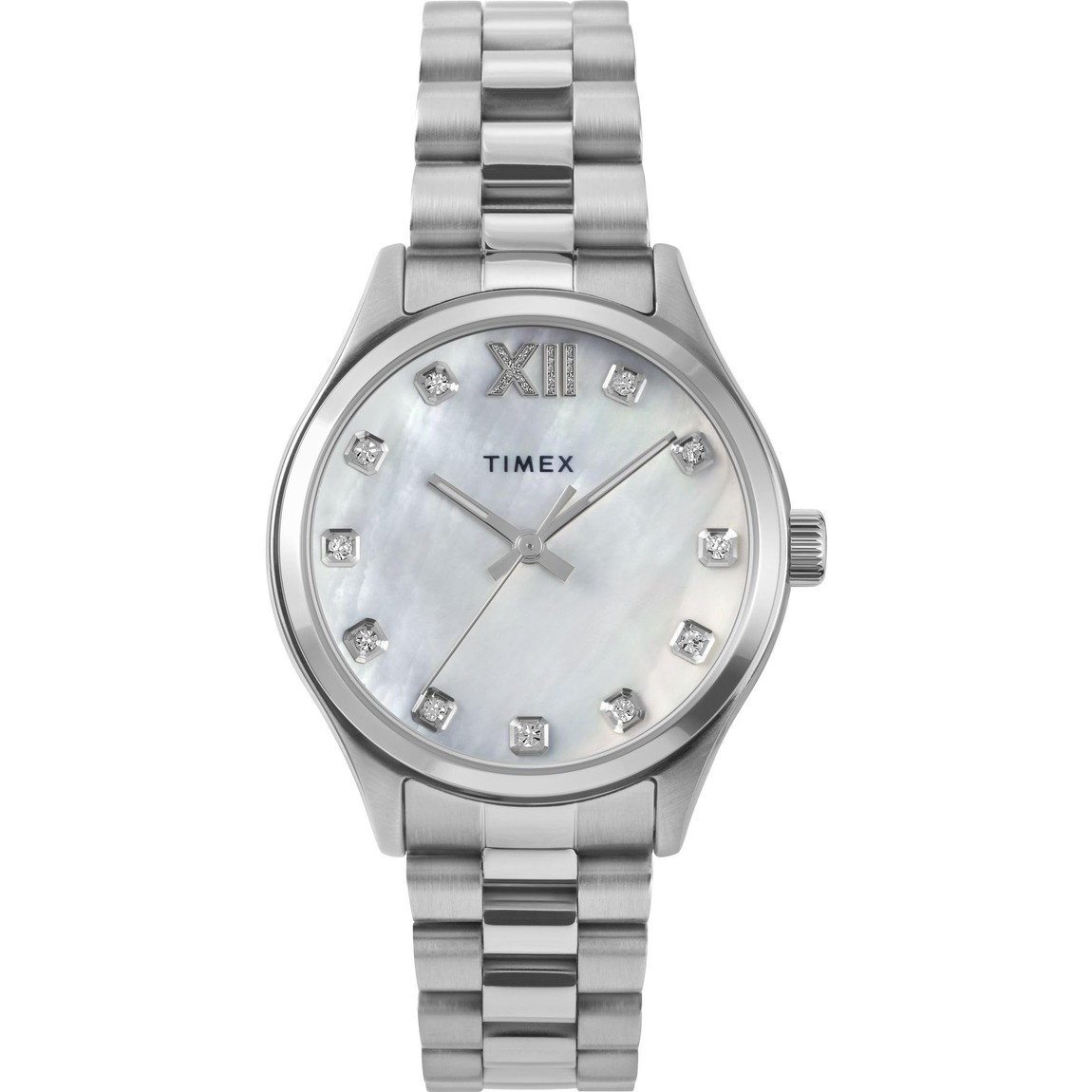 タイメックス Legacy レディース 腕時計 マザーオブパール文字盤 シルバー ステンレスブレス 34mm|Basqueバスク