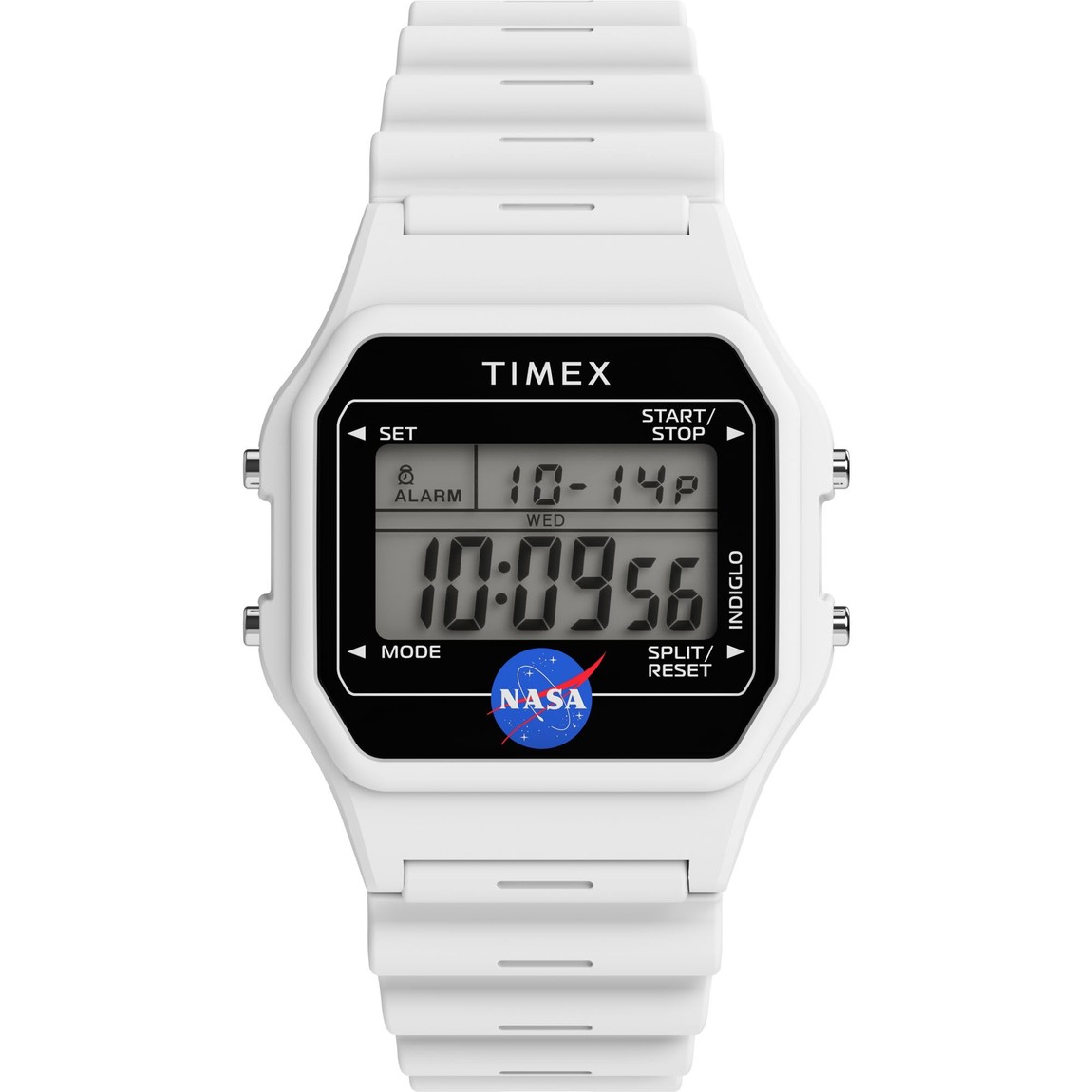 タイメックス NASA Classic Digital メンズ 腕時計 デジタル ホワイト文字盤 ホワイトレジンバンド 36mm|Basqueバスク