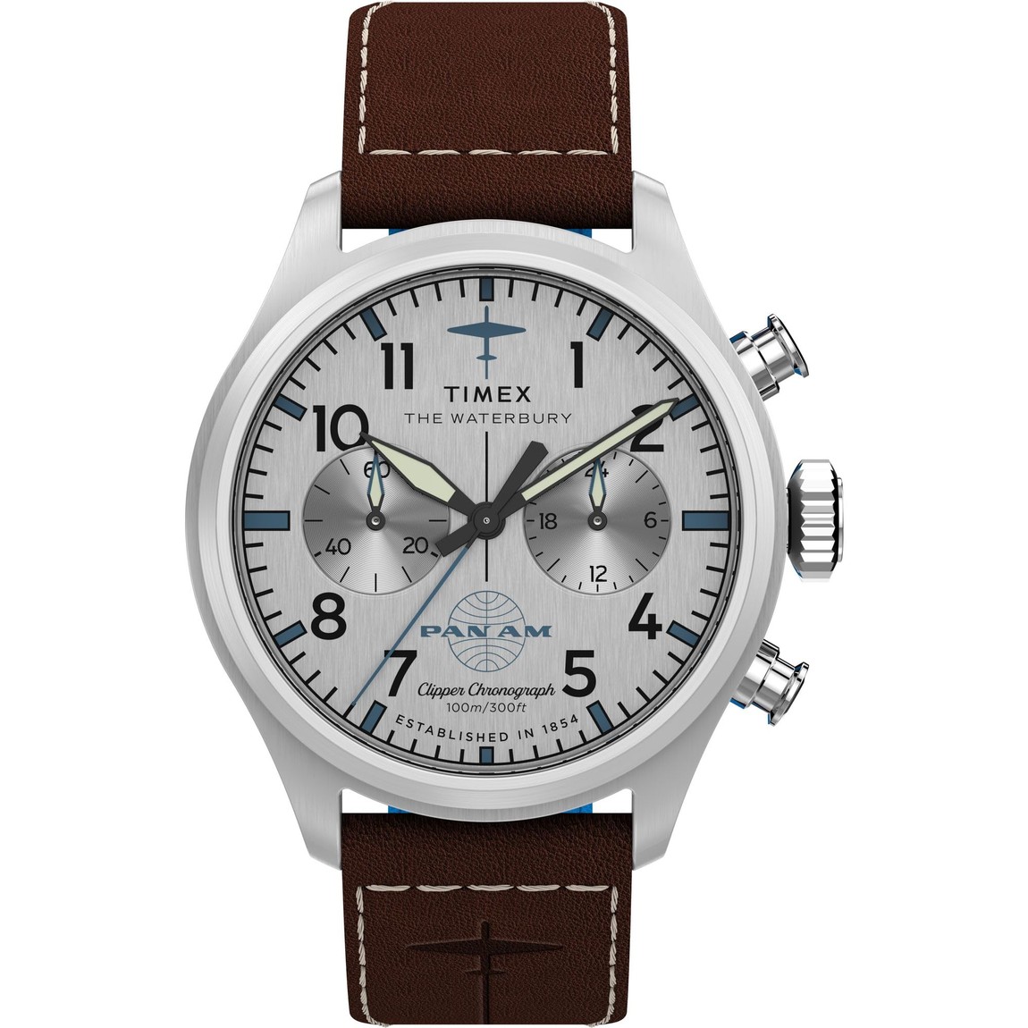 タイメックス Waterbury Traditional メンズ シルバー文字盤 ブラウンレザー ステンレス 41mm|Basqueバスク