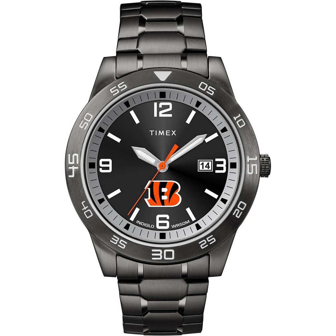 タイメックス NFL Acclaim Cincinnati Bengals メンズ 腕時計 ブラック 42mm ステンレス エクスパンションバンド カレンダー|Basqueバスク