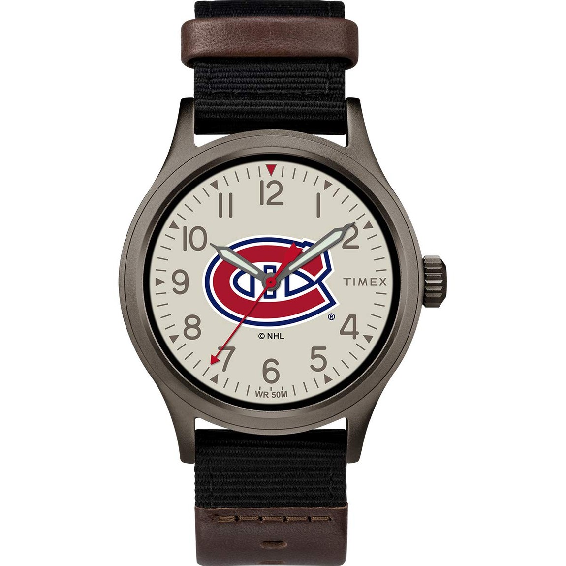 タイメックス NHL Clutch メンズ モントリオール・カナディアンズ ベージュ文字盤 ナイロン/レザーベルト 40mm｜Basqueバスク