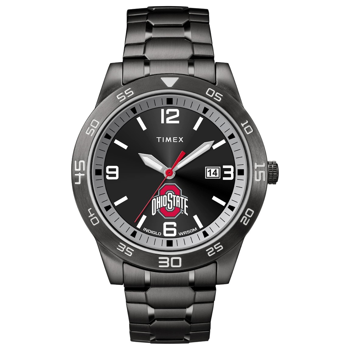 タイメックス Tribute Collegiate Acclaim メンズ ブラック ステンレス 蛇腹バンド オハイオ州立大学 ロゴ 42mm｜Basqueバスク