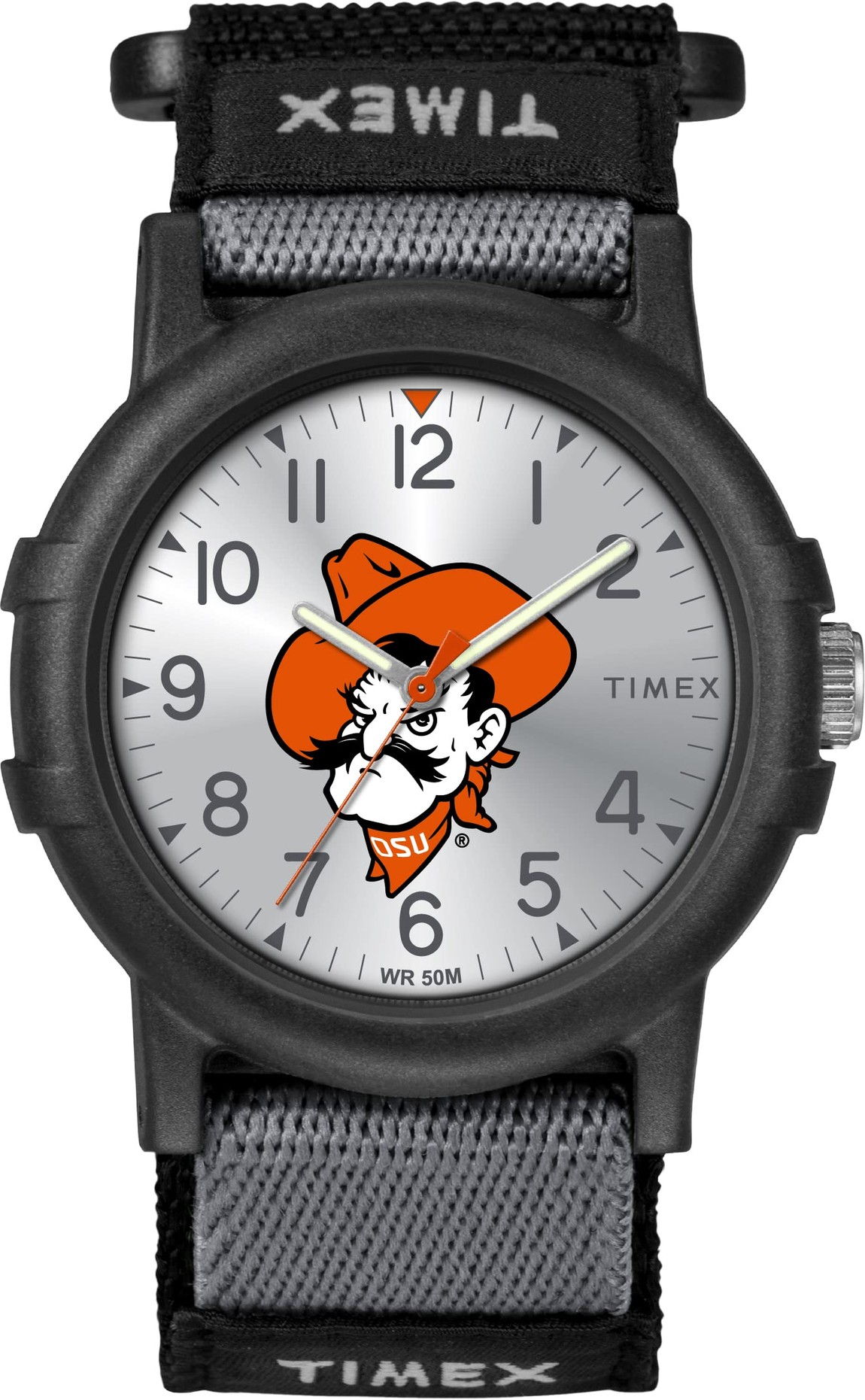 タイメックス Tribute Recruit ユニセックス オクラホマ州立大学ロゴ ブラック ファブリックバンド 38mm｜Basqueバスク