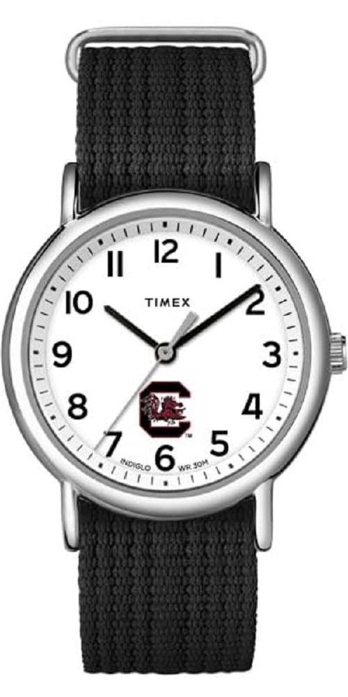 タイメックス Weekender メンズ レディース サウスカロライナ・ゲームコックス ロゴ ブラック ナイロン 38mm｜Basqueバスク
