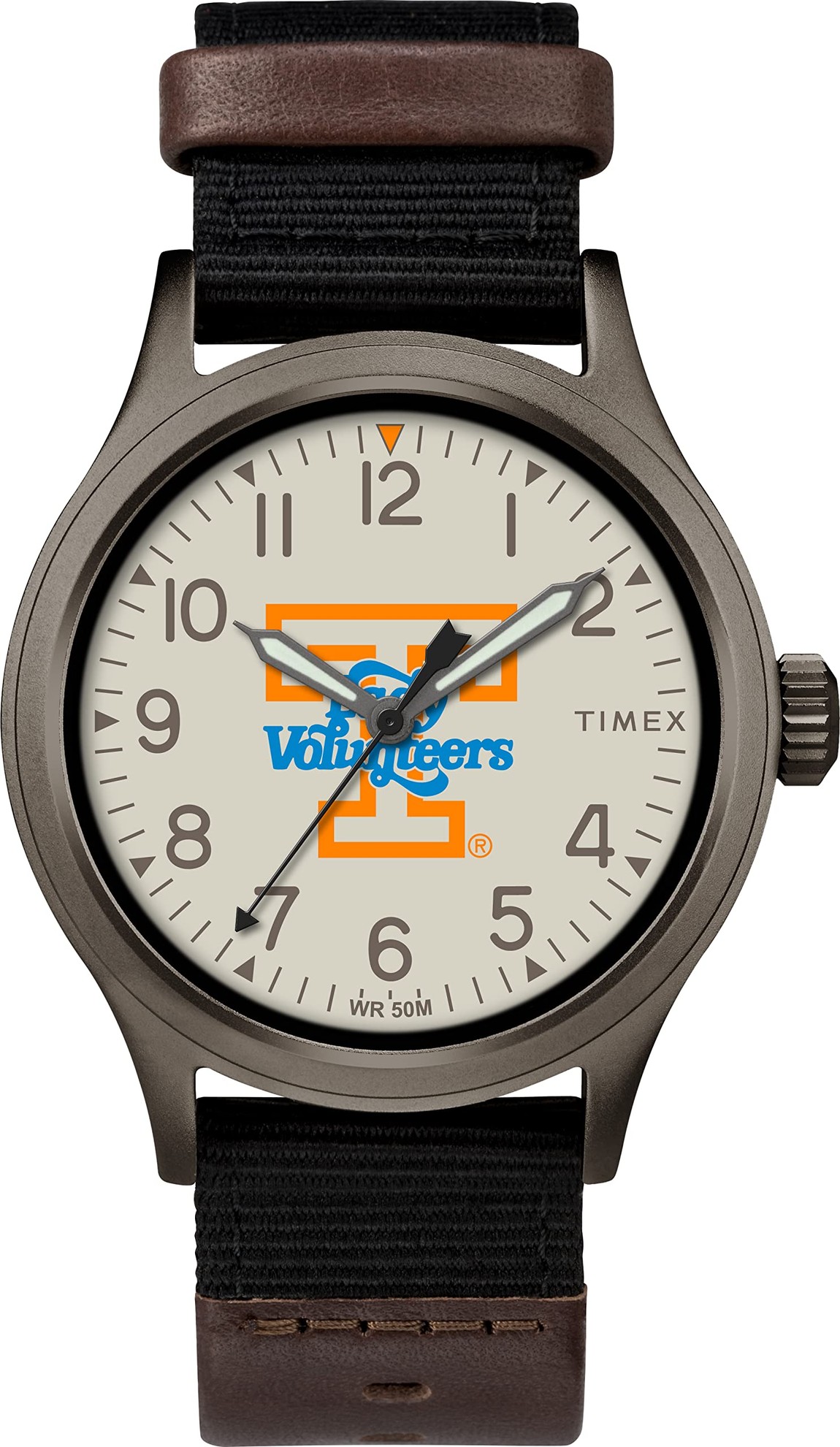 タイメックス Collegiate Clutch メンズ テネシー・レディ・ヴォランティアーズ 40mm ベージュ文字盤 ナイロン レザーベルト|Basqueバスク