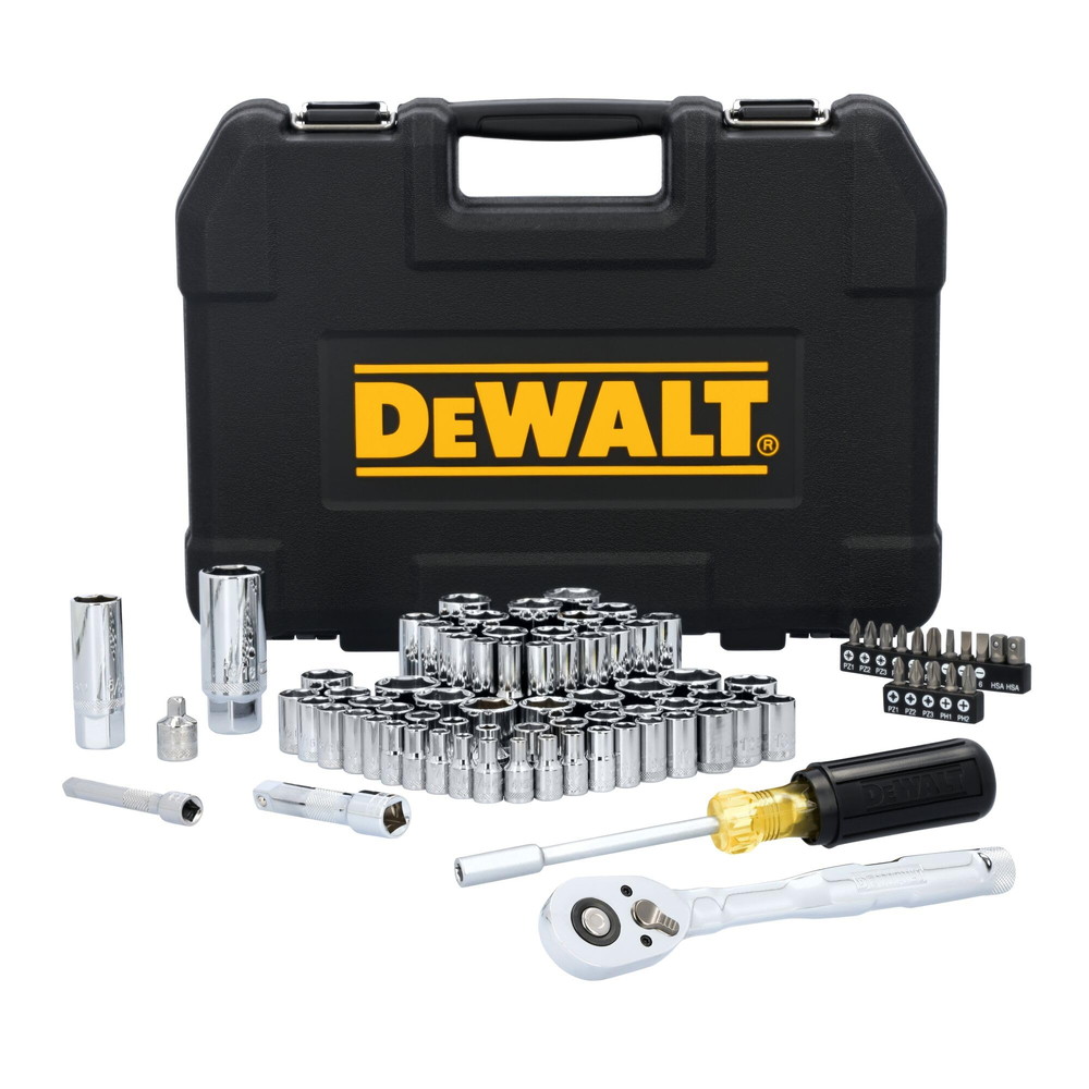 DEWALTデウォルト メカニックツールセット 84ピース 1/4インチドライブ ミリ/インチ DWMT45424