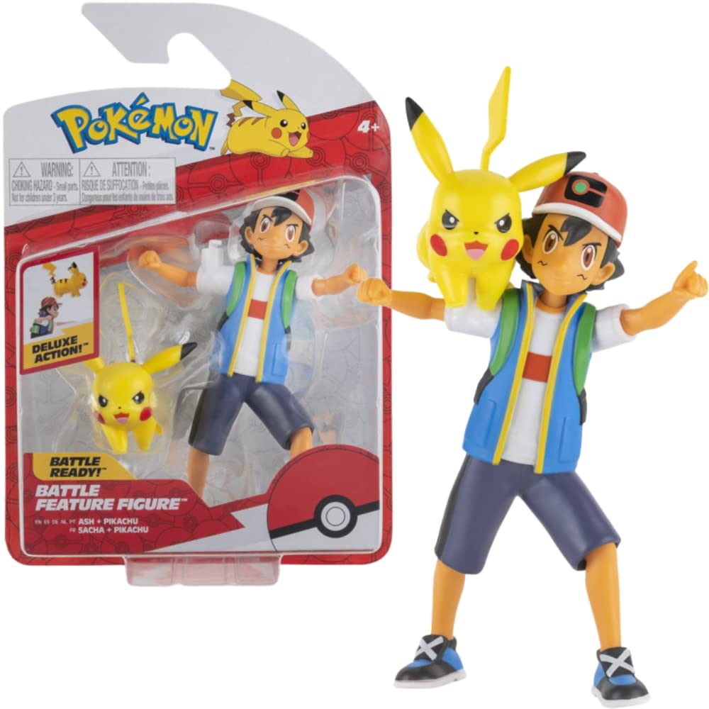 ポケモン英語版 バトルフィーチャー 4.5インチ フィギュア サトシとピカチュウ 赤