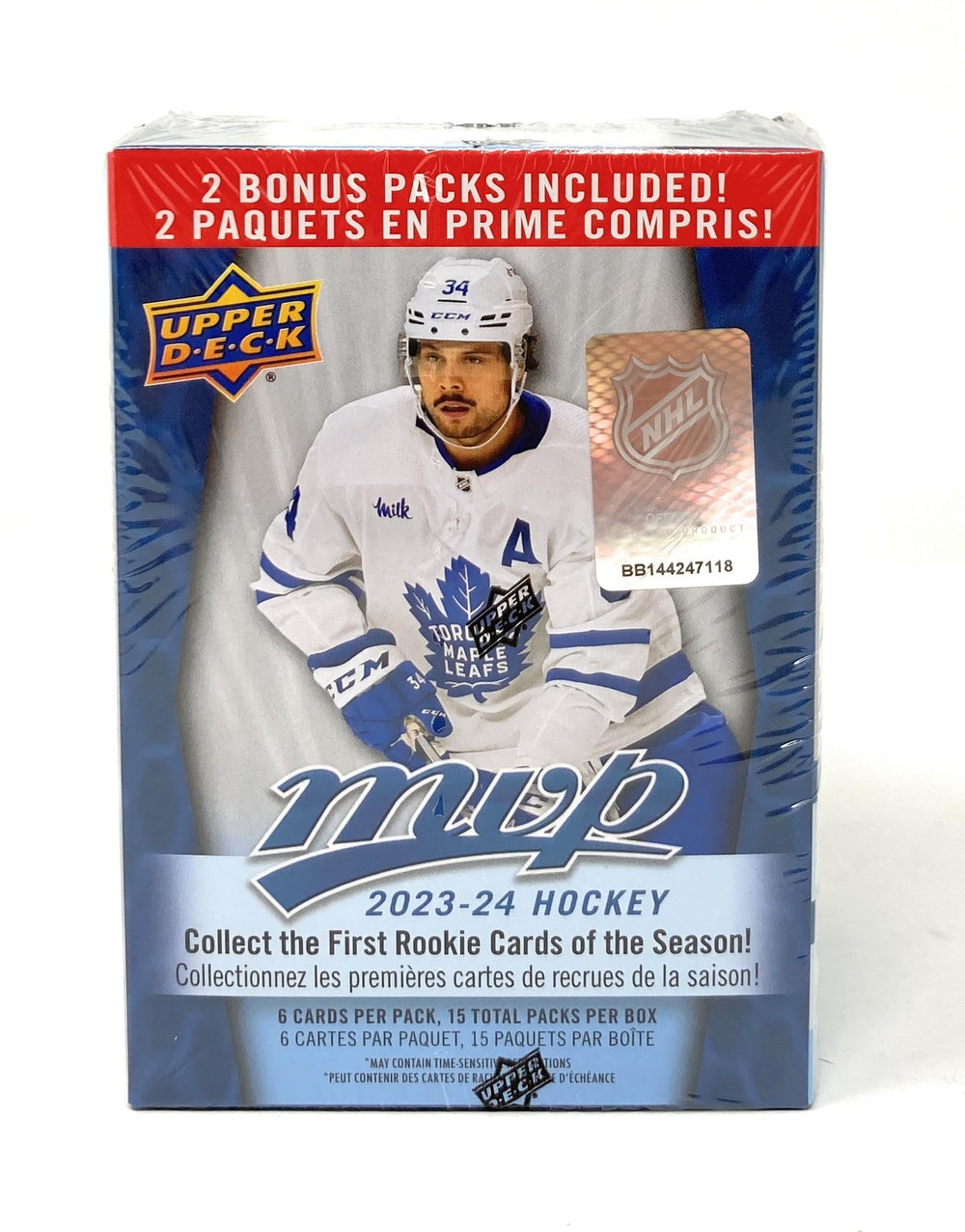 Upper Deck 2023-24 MVP ホッケー ブラスターボックス（15パックのホッケーカード）