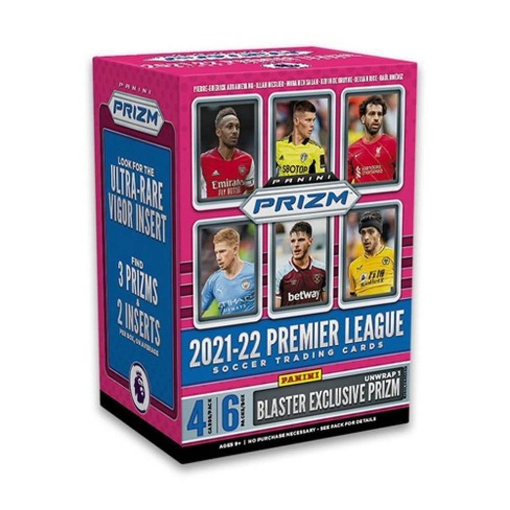 2021-2022 Panini プリズム プレミアリーグ サッカー ブラスターボックス ボックスあたり24枚のトレーディングカード