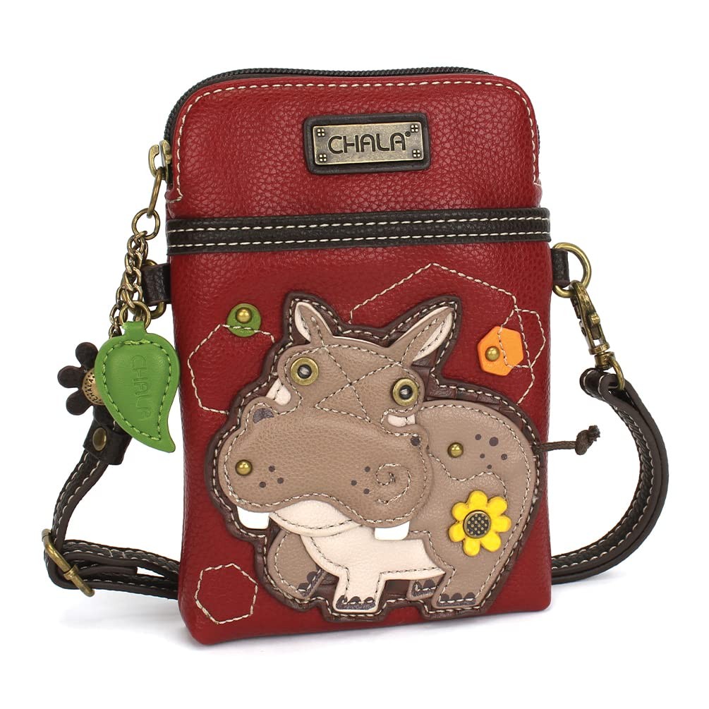 CHALA カバ Wilderness Animal スマホクロスボディバッグ ショルダーバッグ ヴィガンレザー(合成皮革) バーガンディ|Basqueバスク