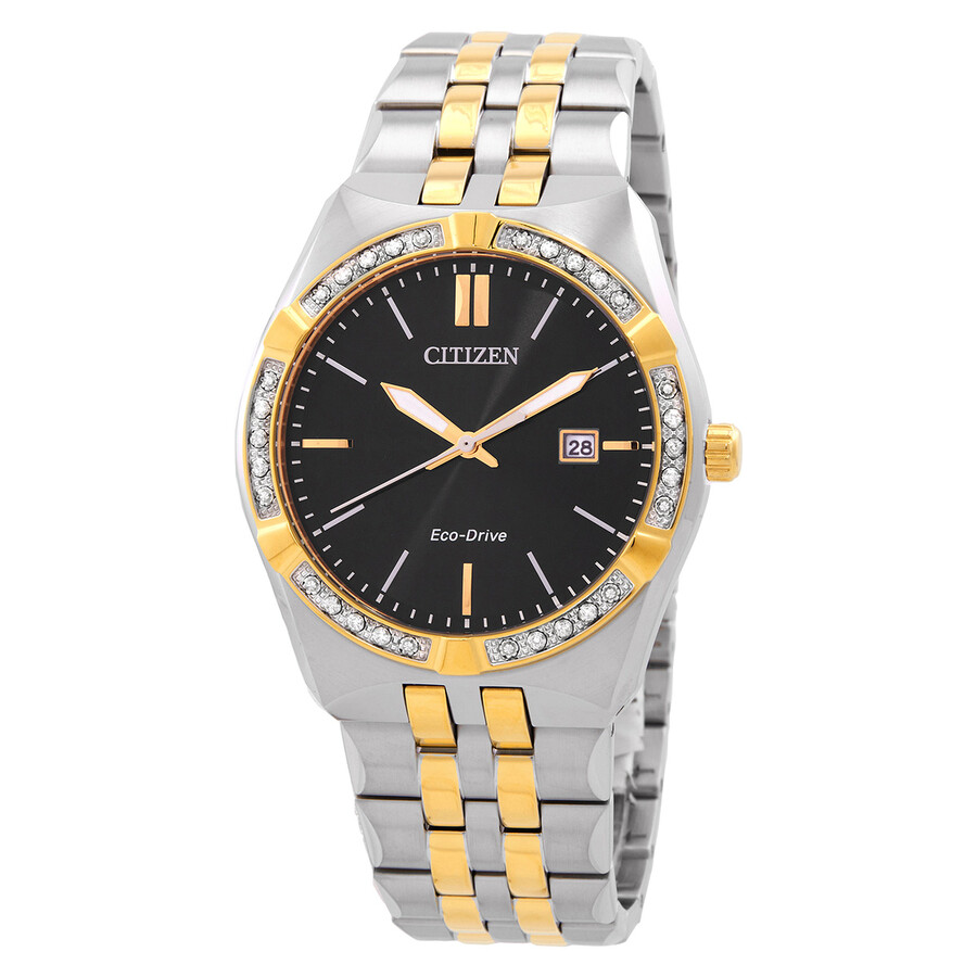 Citizenシチズンウオッチ 逆インポート Corso 金剛石 Eco Drive 黒いこと 文字盤 メンズ ご覧なさる BM7644 51E