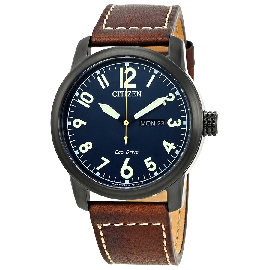 Citizenシチズン腕時計 逆輸入 Chandler Eco Drive ダーク ブルー ダイヤル ブラウン レザー メンズ ウォッチ BM8478 01L