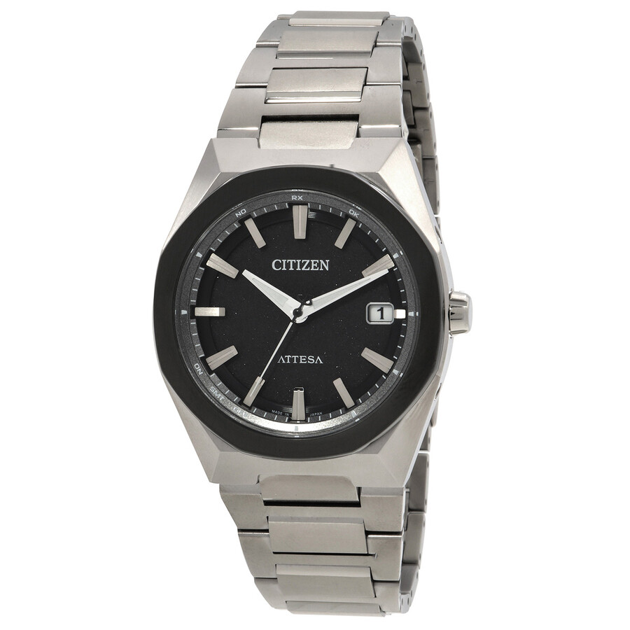 Citizenシチズンウオッチ 逆インポート Attesa Eco Drive 黒いこと 文字盤 メンズ ご覧なさる CB3044 55E