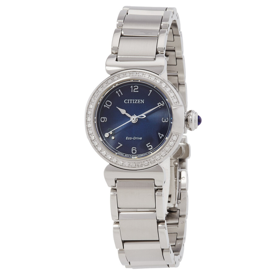 Citizenシチズンウオッチ 逆インポート L May Bells 結晶 Eco Drive 青碧 文字盤 レディース ご覧なさる EM1120 87L