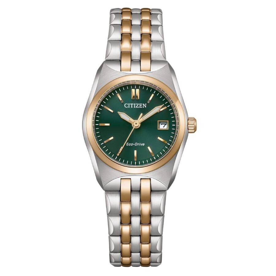 Citizenシチズンウオッチ 逆インポート Corso Eco Drive 緑であること 文字盤 レディース 御覧になる EW2297 55X