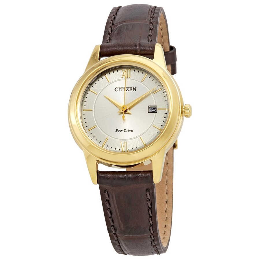 Citizenシチズンウオッチ 逆インポート Eco Drive Corso しろがね色 文字盤 レディース 御覧になる FE1082 05A
