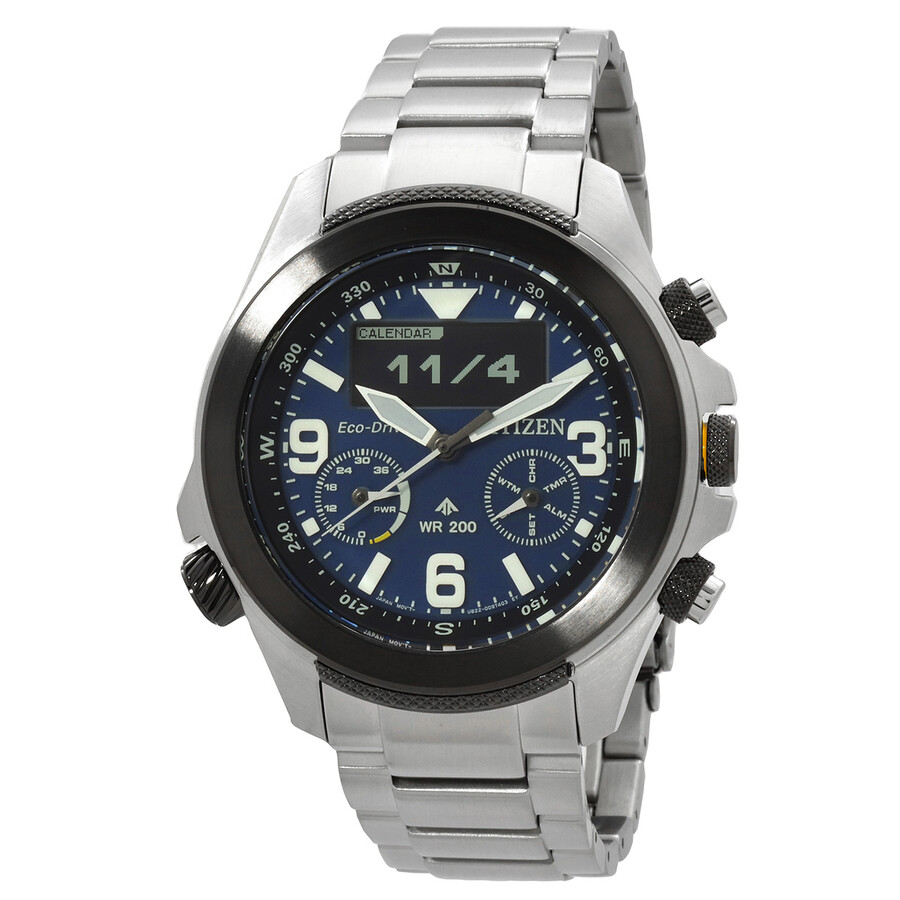 Citizenシチズンウオッチ 逆インポート Promaster アナデジ 青碧 文字盤 メンズ ご覧なさる JV1006 51L