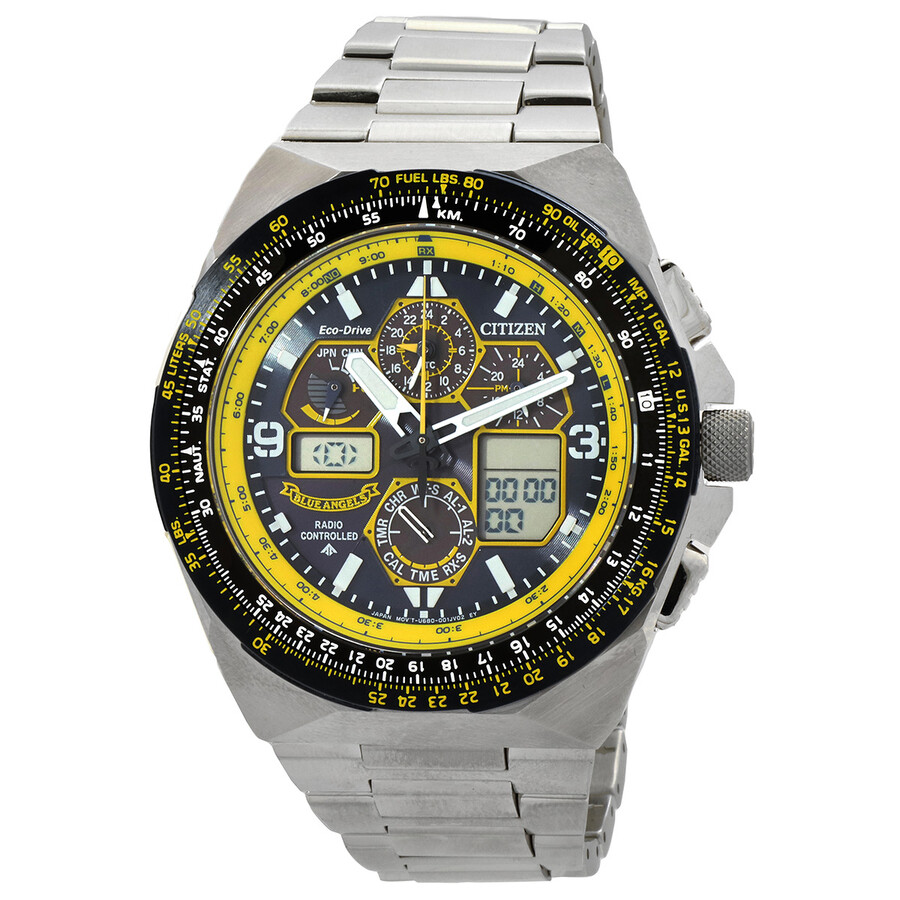 Citizenシチズンウオッチ 逆インポート Promaster Skyhawk AT クロノグラフ GMT Eco Drive 青碧 文字盤 メンズ 御覧になる JY8125 54L