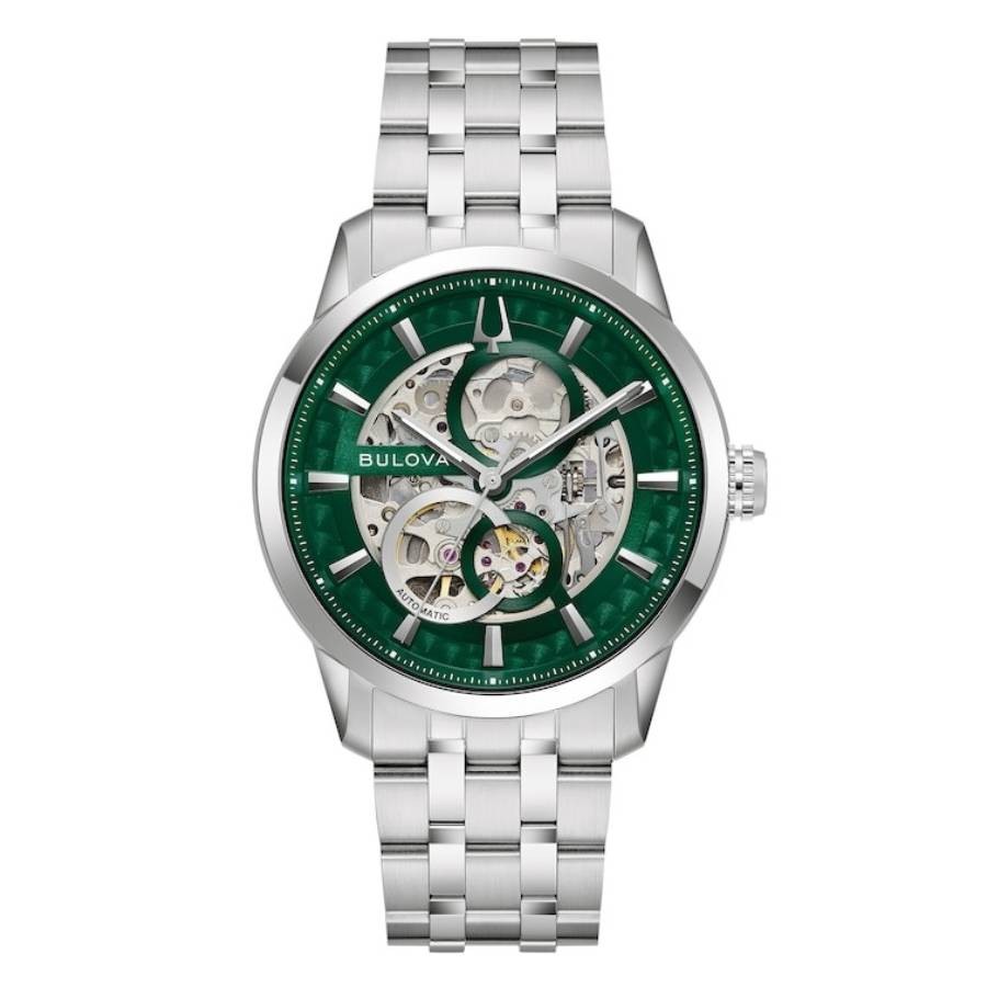 Bulova Sutton Automatic 腕時計 グリーン文字盤 ステンレス メンズ 96A329｜Basqueバスク