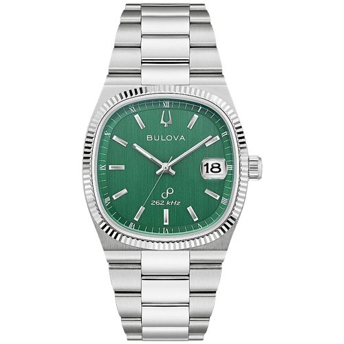 Bulova Super Seville 腕時計 クオーツ グリーン文字盤 メンズ ステンレス スクエア 96B439｜Basqueバスク