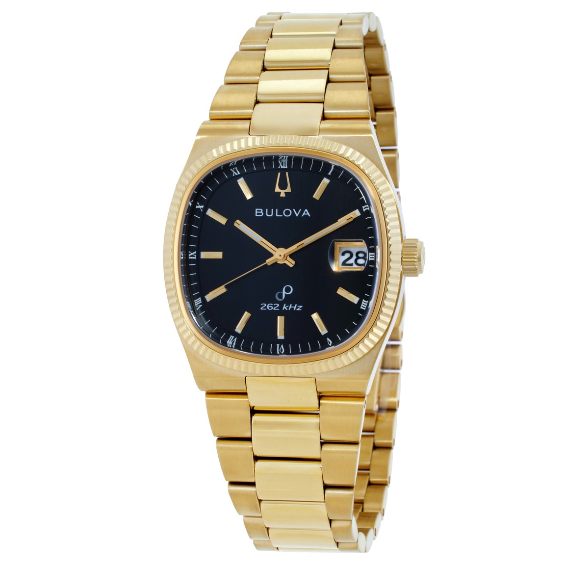 Bulova Super Seville 腕時計 メンズ ブラック文字盤 ゴールドトーン プレシジョニスト クオーツ 97B246｜Basqueバスク
