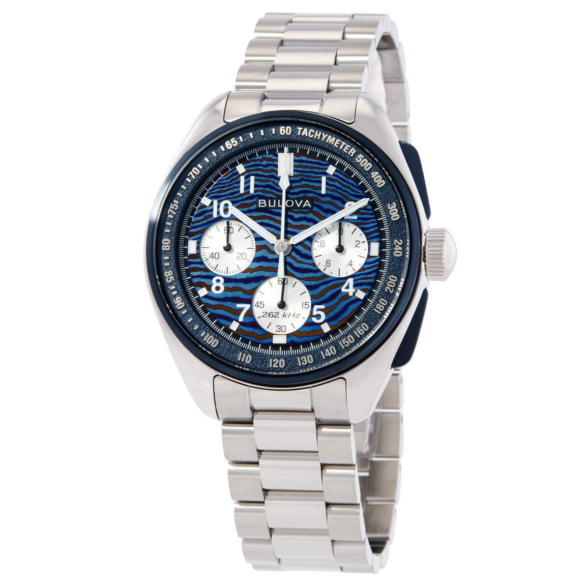 Bulova Lunar Pilot Timascus Chronograph 腕時計 ブルー文字盤 クオーツ メンズ 98A329｜Basqueバスク
