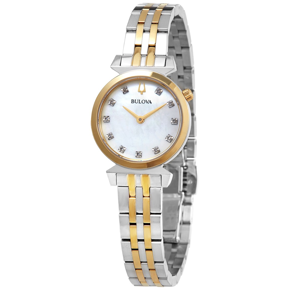 Bulova Regatta 腕時計 レディース クオーツ ダイヤモンド マザーオブパール シルバー ゴールド 98P202|Basqueバスク