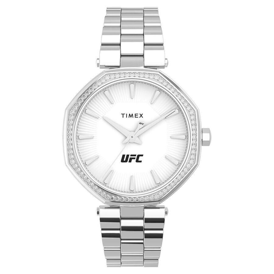 Timex UFC Jewel レディース 腕時計 クォーツ ホワイト文字盤 シルバー ステンレスブレス