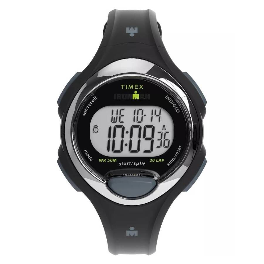 Timex Ironman Essential ウォッチ レディース デジタル 水晶 黒いこと ラウンド入れもの スポーツウォッチ 男女兼用腕時計-腕時計