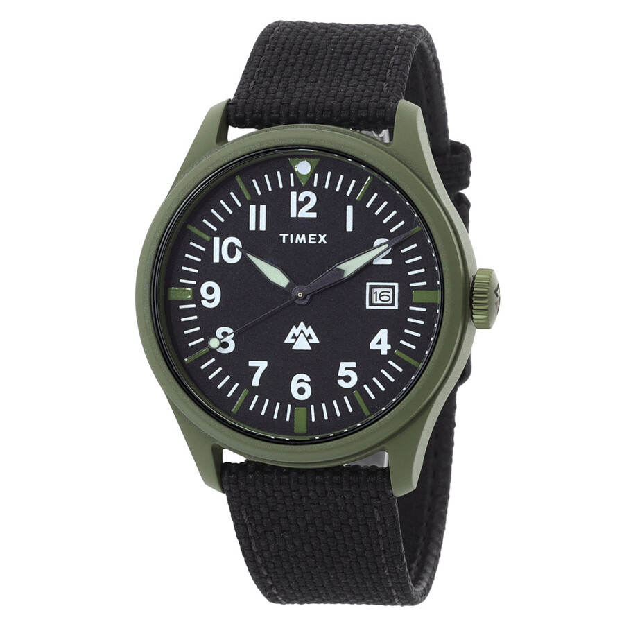 Timex Expedition North Traprock メンズ ウオッチ 石英 黒いこと文字記号盤 緑であること容れもの ファブリックストラップ