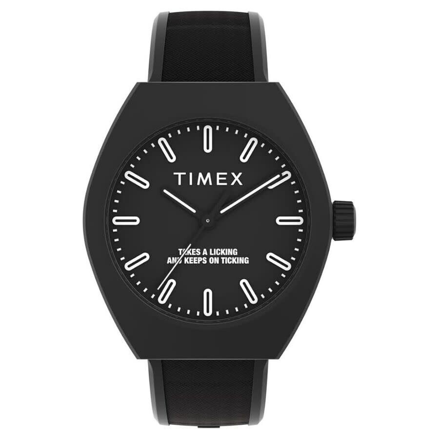 Timex Eco-Ceramic ウオッチ メンズ 黒いこと文字記号盤 石英 オール黒いことひな形