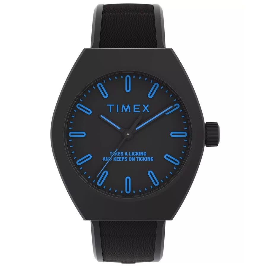 Timex Trend ウオッチ メンズ 石英 黒いこと文字記号盤 黒いこと容れもの なめし革ダンス楽隊 40粍
