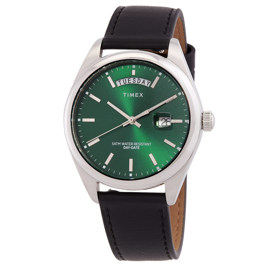 Timex Legacy メンズ ウオッチ 緑であること文字記号盤 石英 なめし革三尺帯 デイデイト