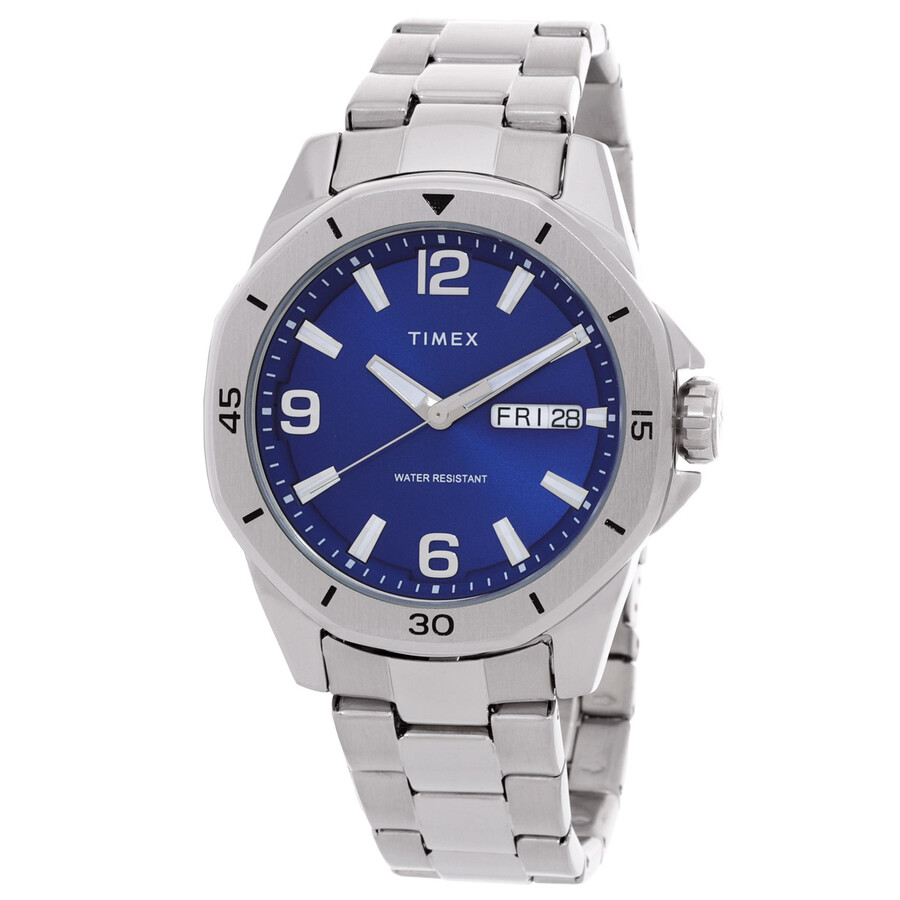 Timex Essex ウオッチ メンズ 石英 青碧文字記号盤 しろがね色 ステンレス鋼三尺帯