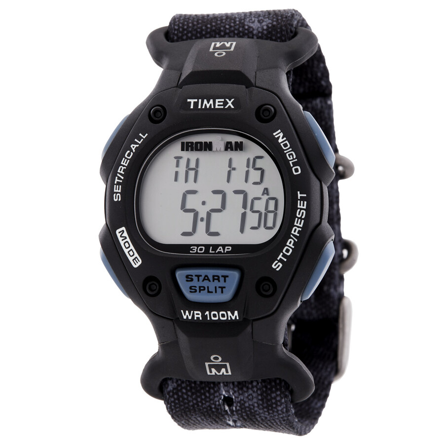 Timex Ironman Classic 30-Lap デジタルウオッチ メンズ レディース 黒いこと ファブリックストラップ 石英