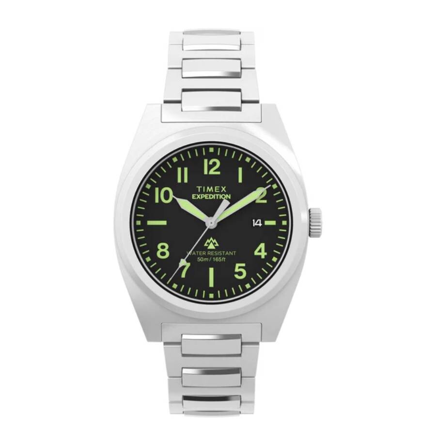 Timex Expedition North ウオッチ メンズ 石英 黒いこと文字記号盤 ステンレススチールベルト 39粍