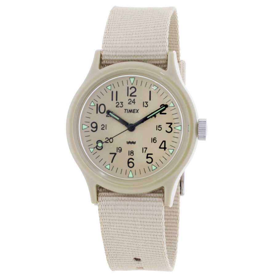 Timex Military MK1 ウオッチ メンズ レディース 石英 ベージュ ファブリックベルト アナログ ミリタリー