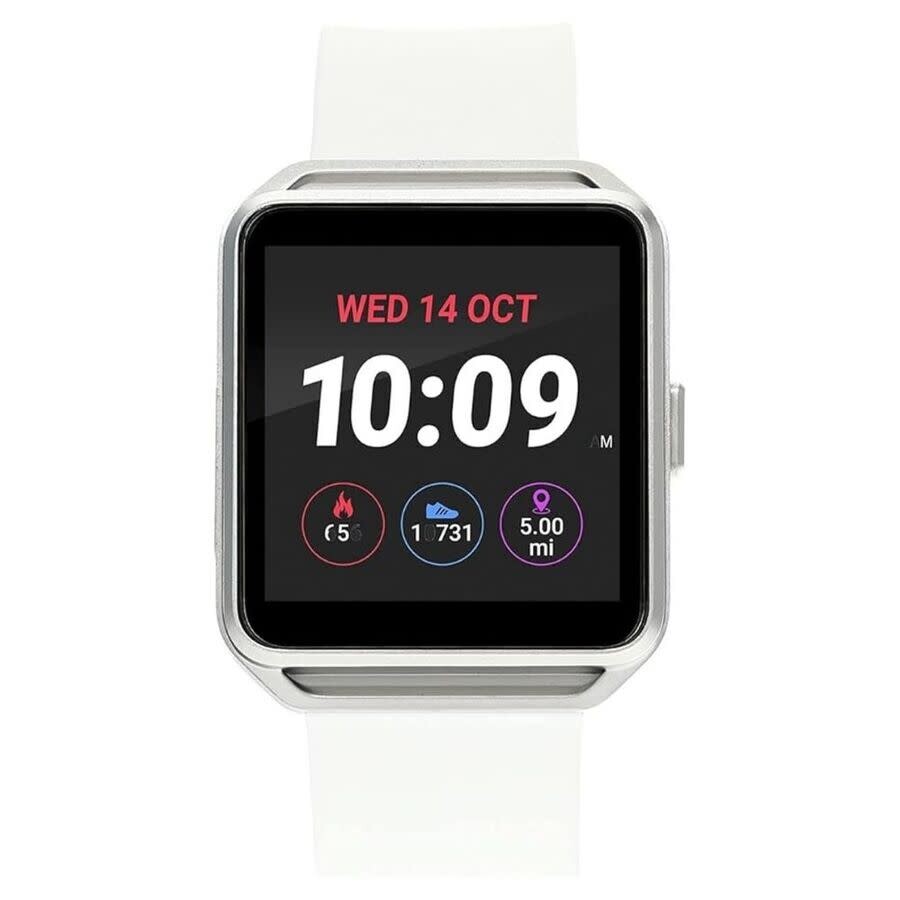 Timex Iconnect デジタル ウオッチ メンズ ホワイトシリコンストラップ 真四角容れもの